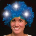 Light Up LED Fuzzy Blue Wig
